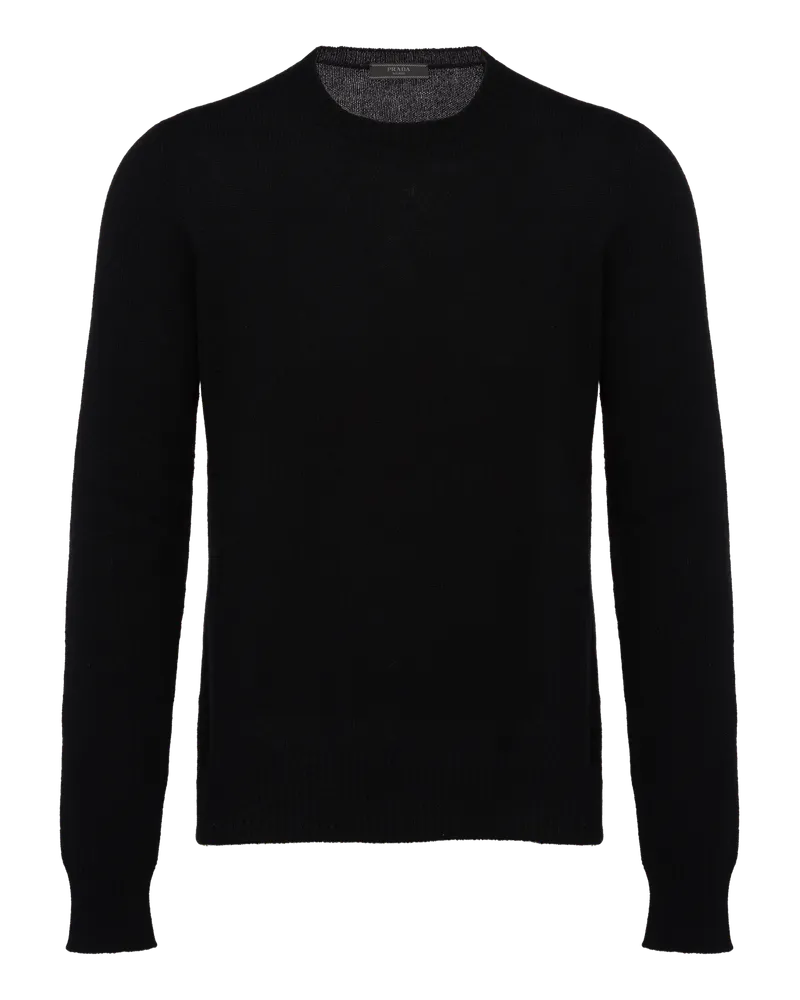 Prada Cable-Knit Cashmere Crew-Neck Sweater Schwarz