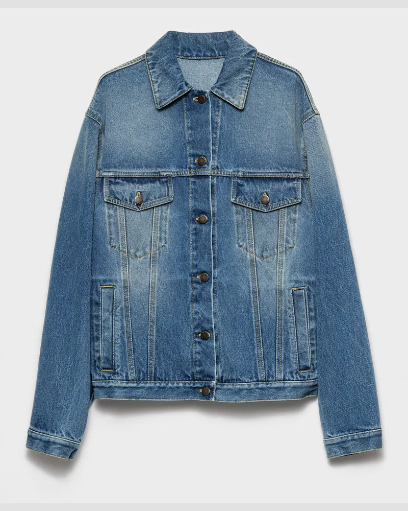 Prada Blousonjacke aus Denim Hellblau