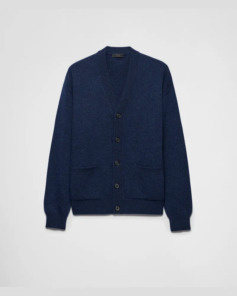Prada Strickjacke aus Re-Kaschmir Indigoblau