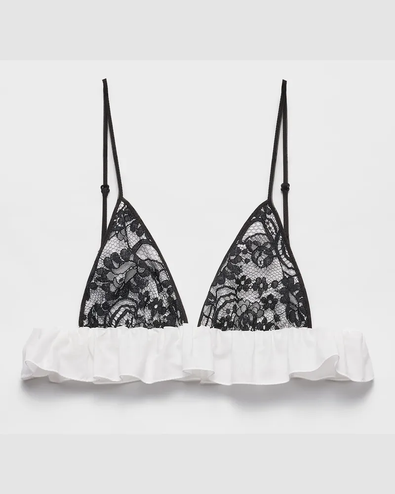 Prada Bralette aus Spitze Schwarz