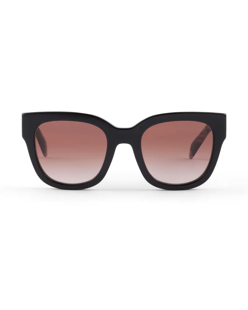 Prada Sonnenbrille Mit  Logo, Damen, Linsenfarbe Dunkelbraun Linsenfarbe