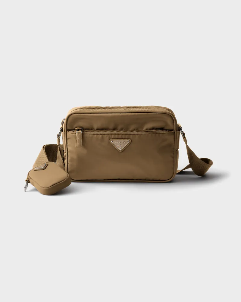 Prada Schultertasche aus Re-Nylon Kamelbraun