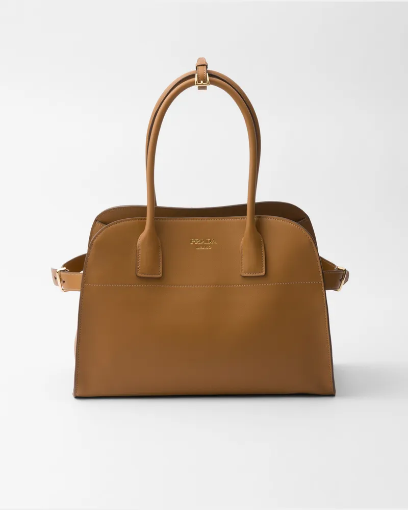 Prada Mittelgroße Tote Bag aus Leder Karamell