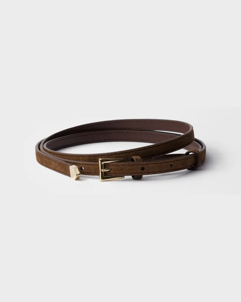 Prada Gürtel aus Wildleder Kakaobraun
