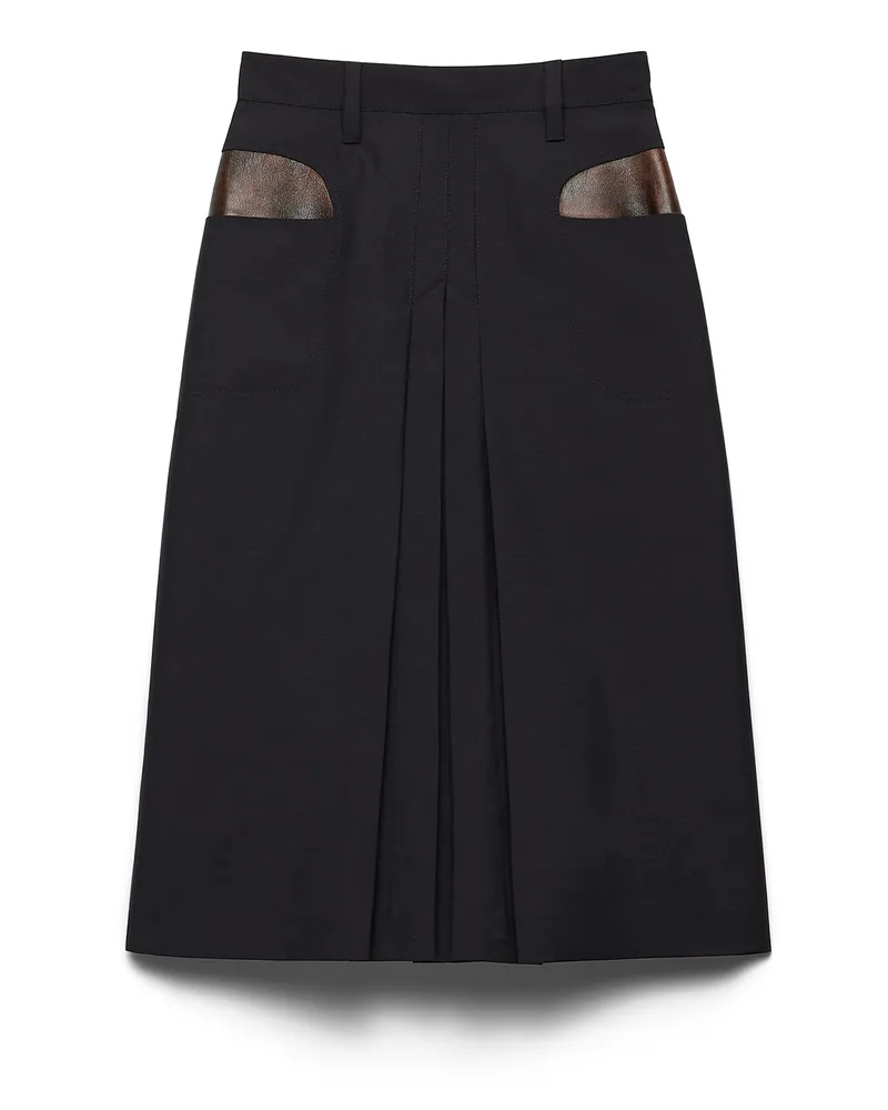 Prada Midirock Aus Kid Mohair, Damen, Blau, Größe Blau