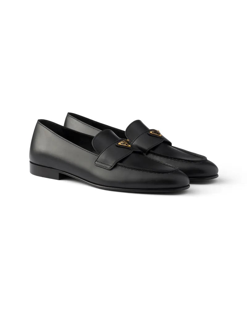 Prada Loafer Aus Leder, Damen, Schwarz, Größe Schwarz
