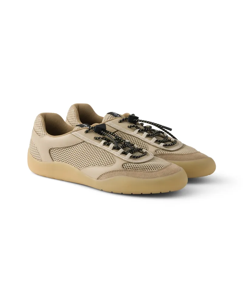 Prada Speedrock Netzstrick-sneaker, Damen, Wüstenbeige, Größe Wüstenbeige