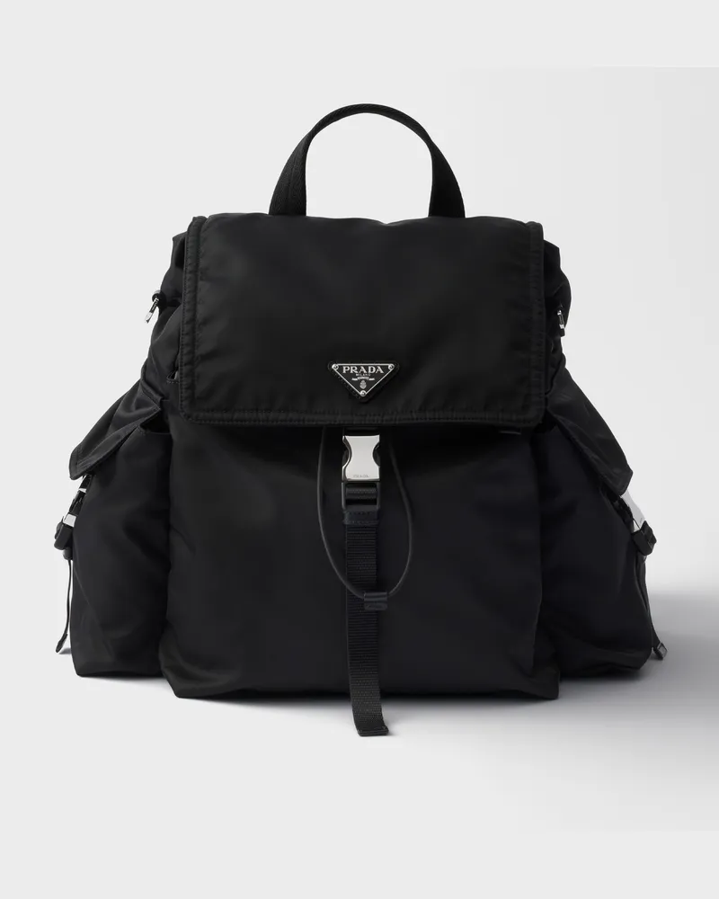 Prada Explore Rucksack aus Re-Nylon und Leder Schwarz
