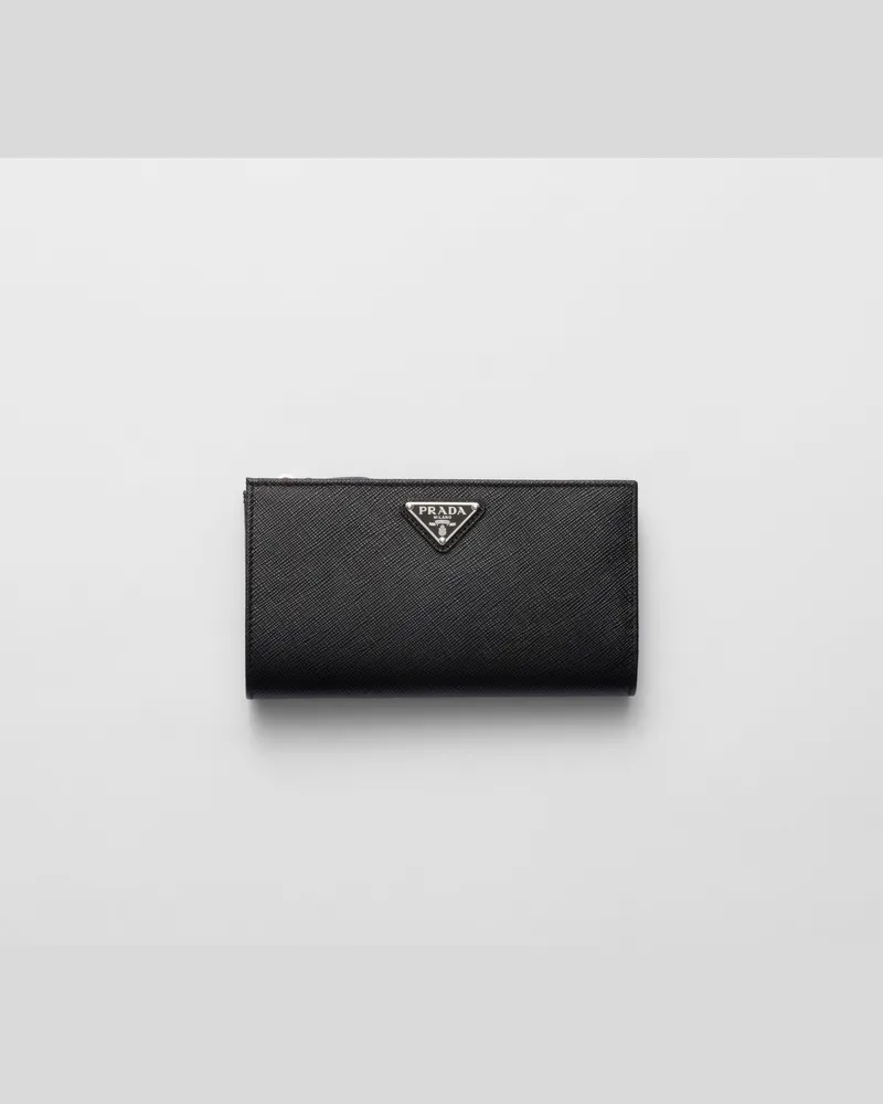 Prada Portemonnaie aus Saffiano-Leder Schwarz