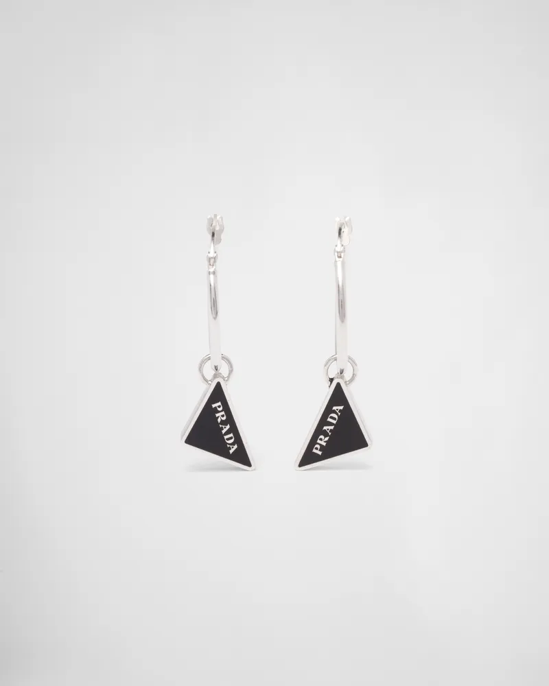 Prada Symbole Ohrhänger Schwarz
