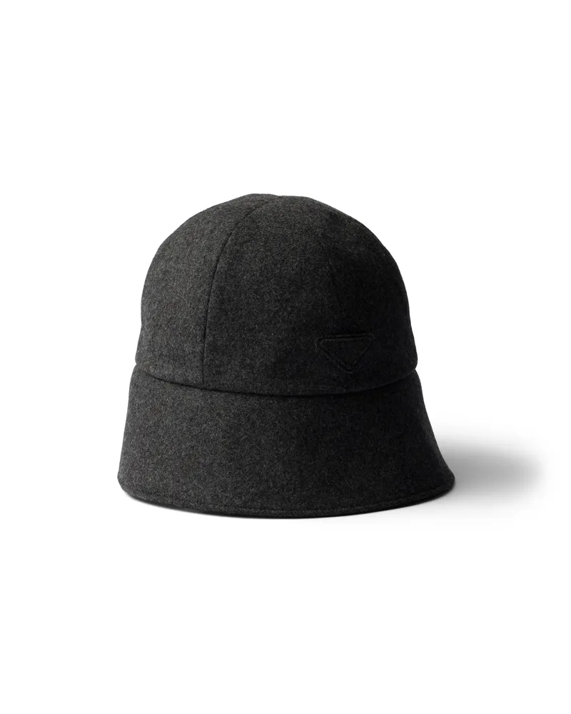 Prada Hut Aus Re-wool, Damen, Schiefergrau, Größe Schiefergrau