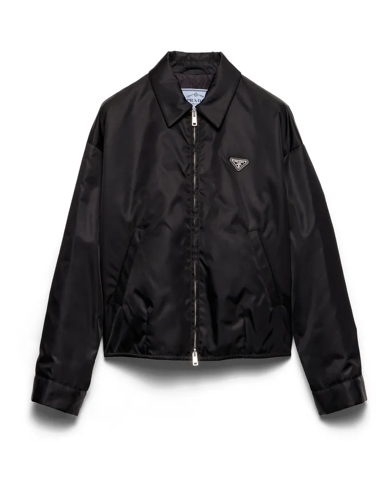 Prada Blousonjacke Aus Re-nylon, Damen, Schwarz, Größe Schwarz