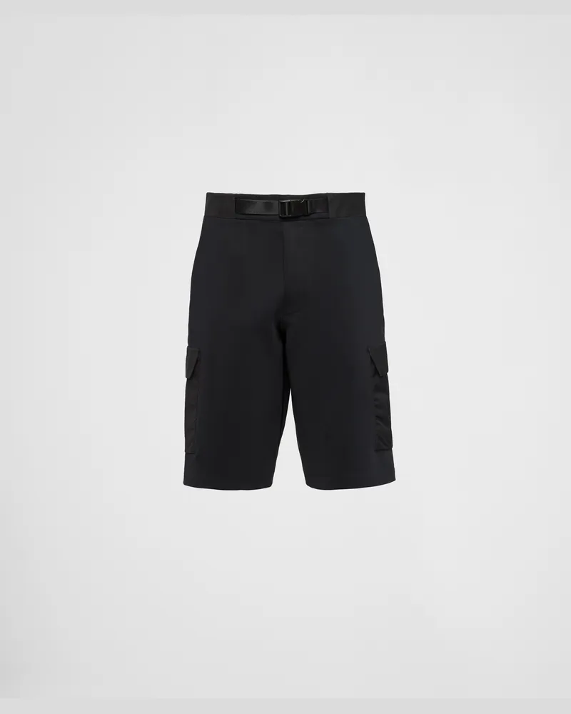 Prada Bermudas aus recyceltem technischem Jersey Schwarz