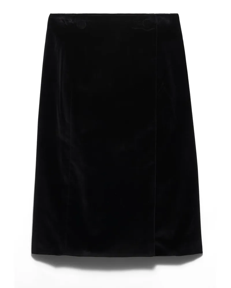 Prada Midirock Aus Samt, Damen, Schwarz, Größe Schwarz