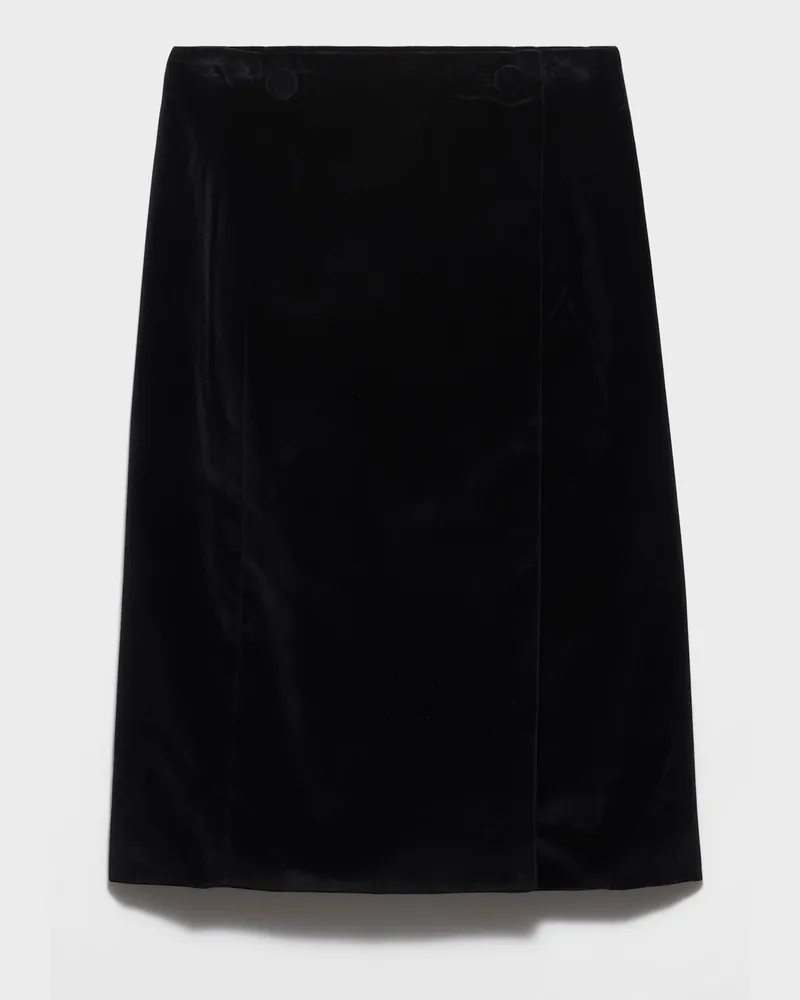 Prada Midirock aus Samt Schwarz