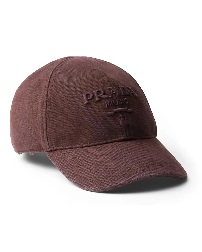 Prada Baseballkappe Aus Canvas, Damen, Burgunderrot, Größe Burgunderrot