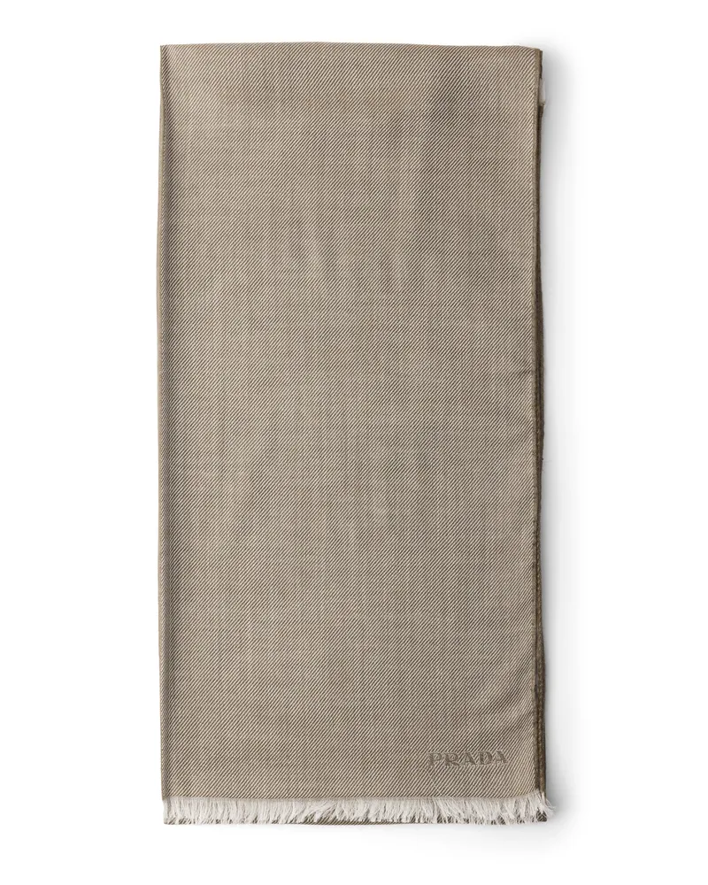 Prada Schal Aus Kaschmir, Wolle Und Seide, Herren, Militärgrün Militärgrün