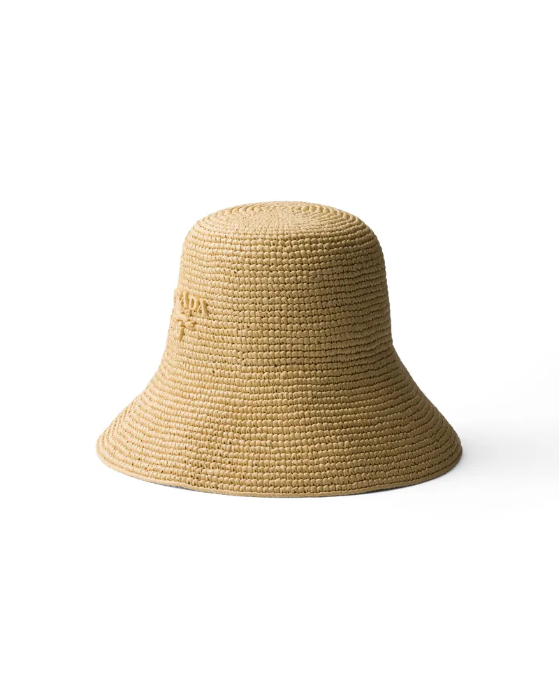 Prada Häkelhut, Damen, Natur, Größe Natur