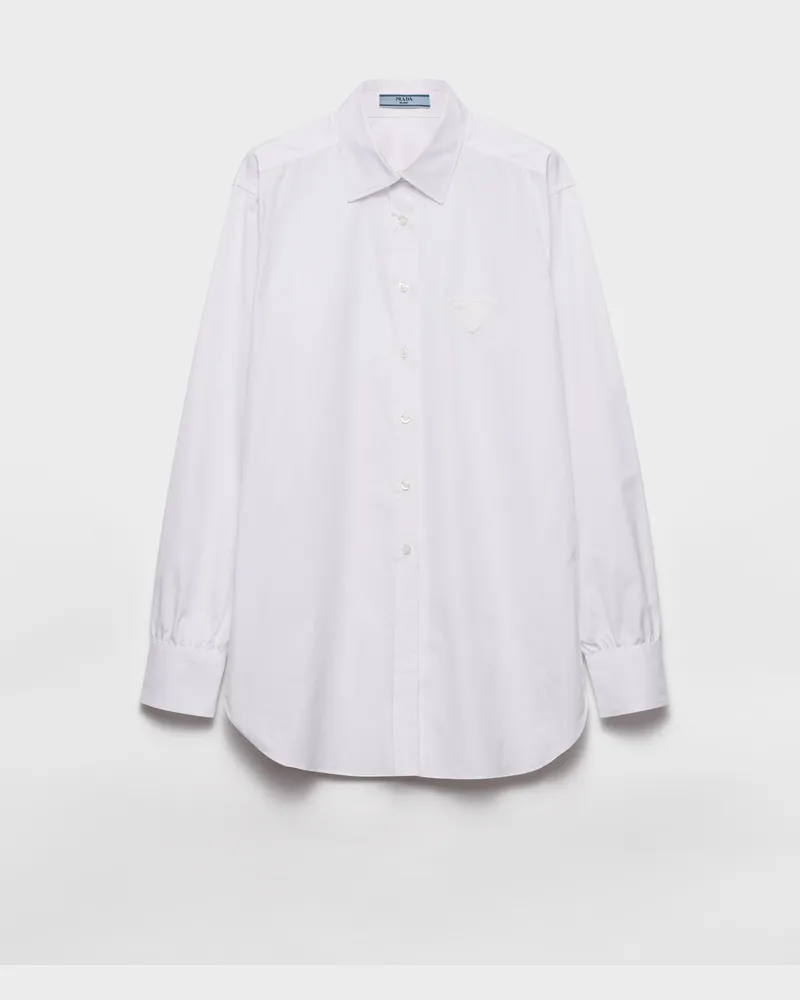 Prada Hemd aus Baumwoll-Popeline Weiss
