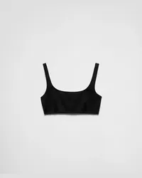 Prada Bikini-Oberteil aus Interlock-Stoff Schwarz