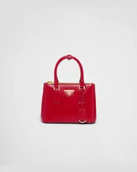 Prada Galleria Mini Bag aus Lackleder Kirschrot