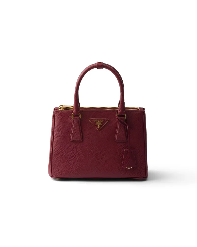 Prada Kleine  Galleria Tasche Aus Saffiano-leder, Damen, Karmesinrot Karmesinrot