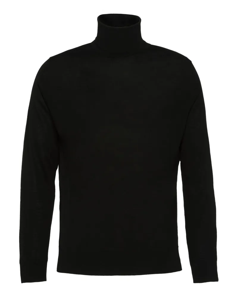 Prada Rollkragenpullover Aus Wolle, Herren, Schwarz, Größe Schwarz