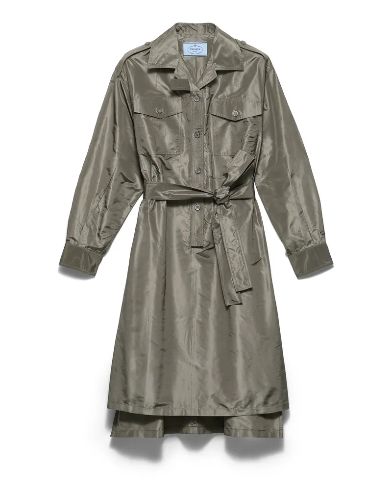 Prada Kleid Aus Taft, Damen, Selva Grün, Größe Selva