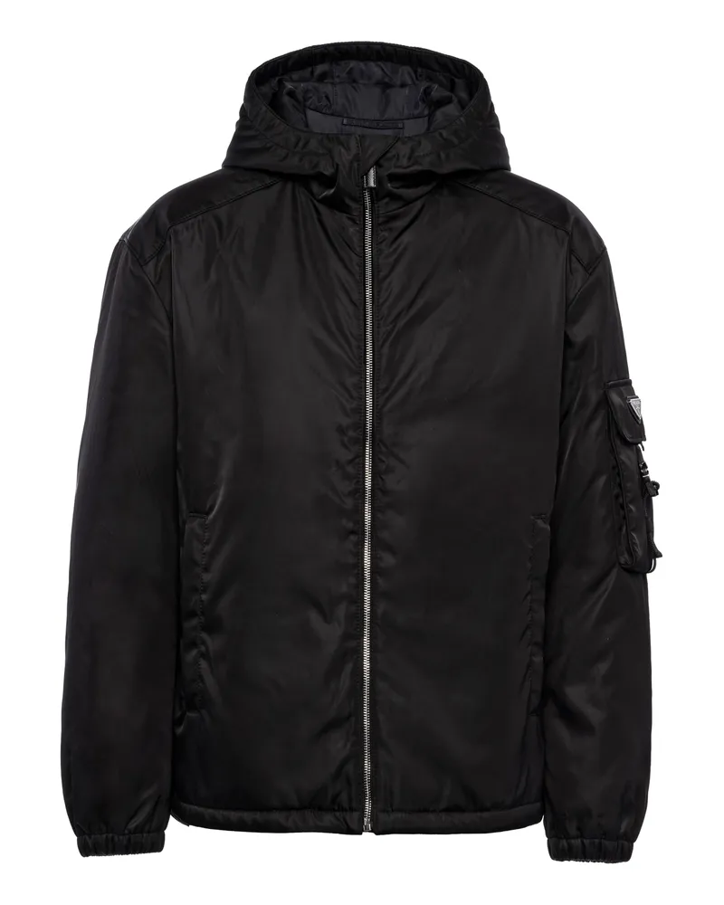 Prada Blousonjacke Aus Re-nylon, Herren, Schwarz, Größe Schwarz