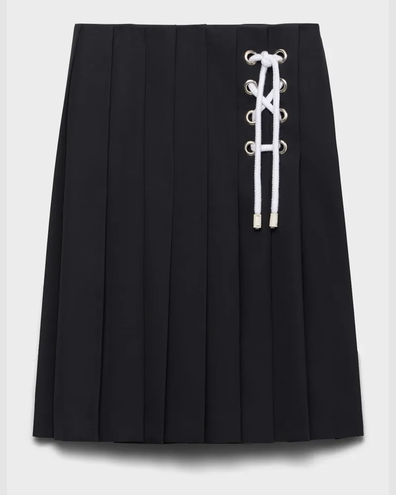 Prada Midirock aus Gabardine mit Falten Blau