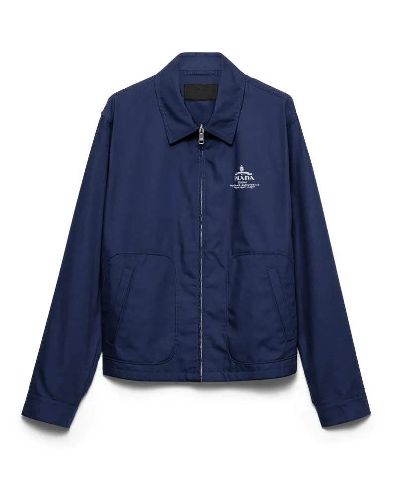 Prada Blousonjacke Aus Baumwollmischung, Herren, Ostseeblau, Größe Ostseeblau