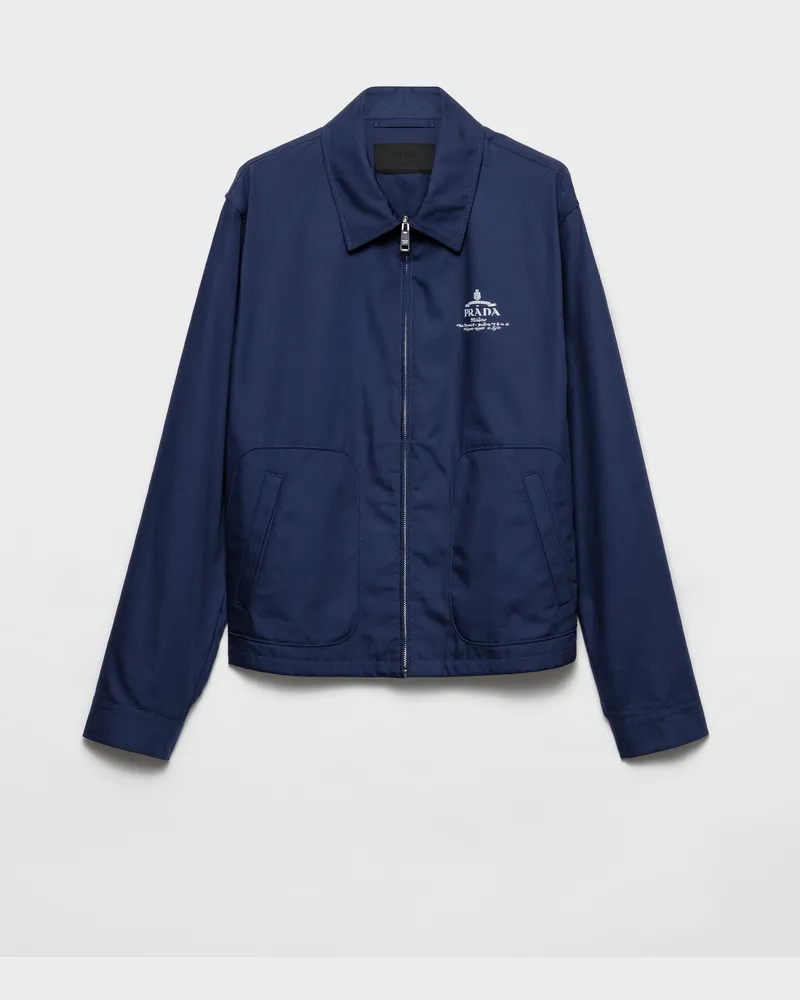 Prada Blousonjacke aus Baumwollmischung Ostseeblau