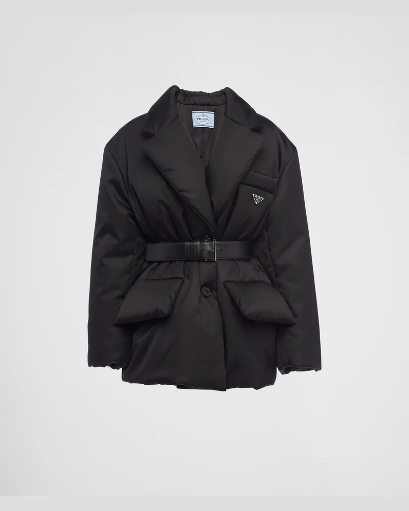 Prada Daunenjacke aus Re-Nylon Schwarz