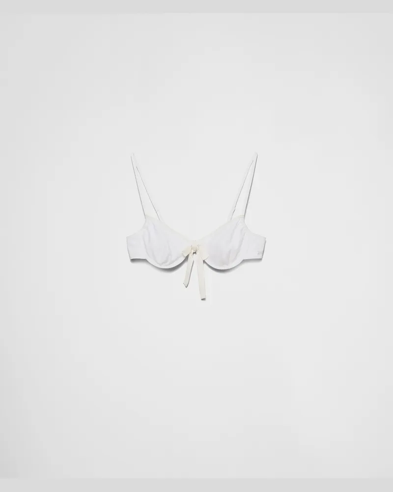Prada BH aus Jersey mit Schleife Weiss