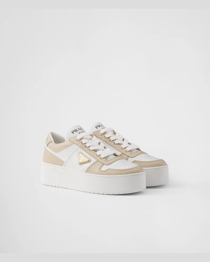 Prada Downtown Bold Sneaker aus Leder Wüstengelb