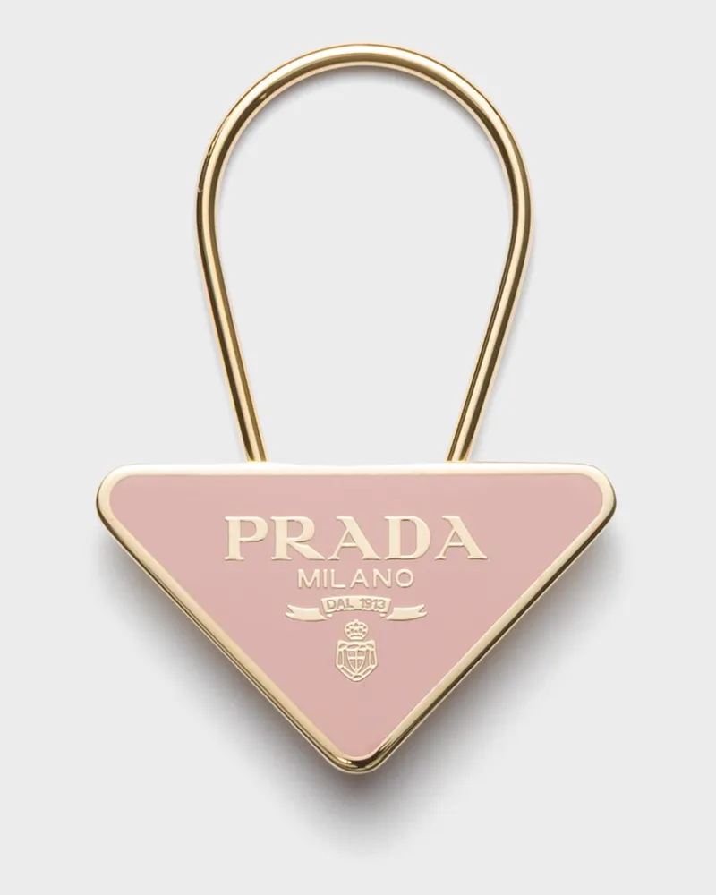 Prada Schlüsselring aus emailliertem Metall Gold