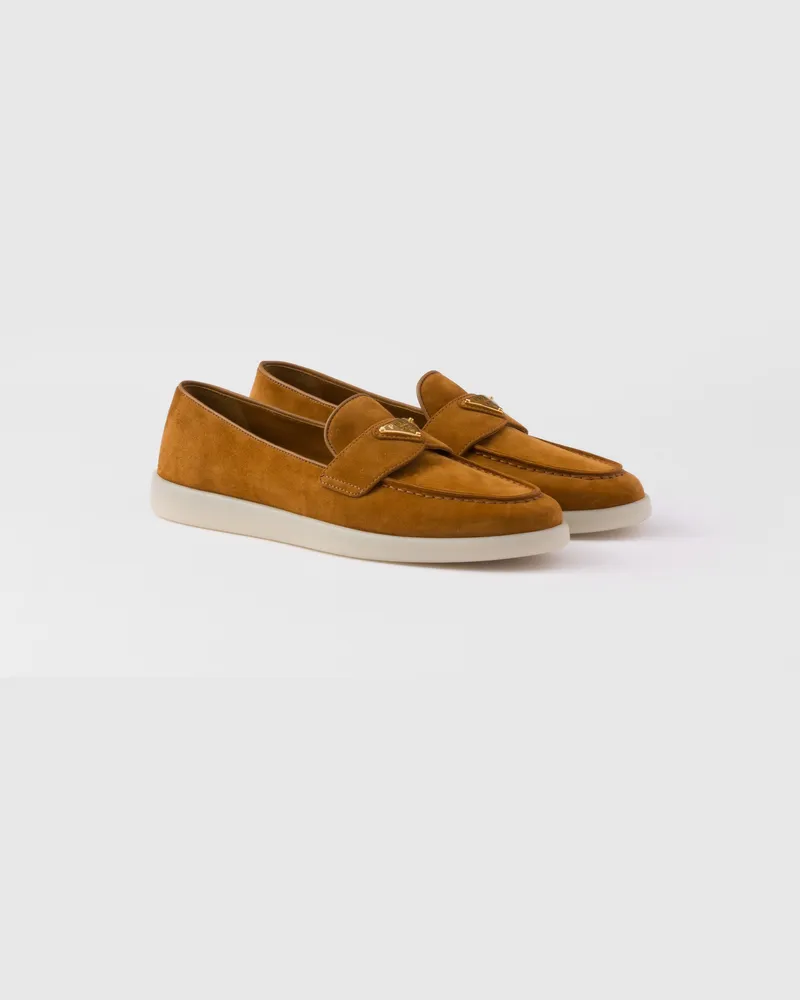 Prada Loafer aus Wildleder Cognac