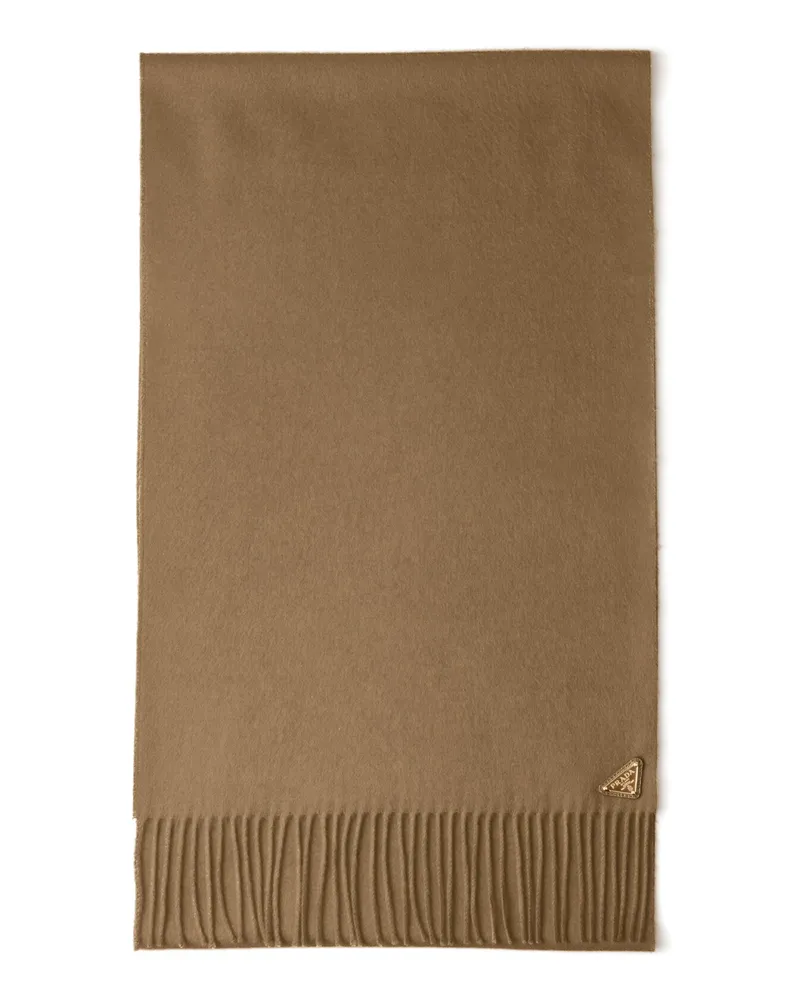 Prada Schal Aus Seide Und Kaschmir, Damen, Kamelbraun Kamelbraun