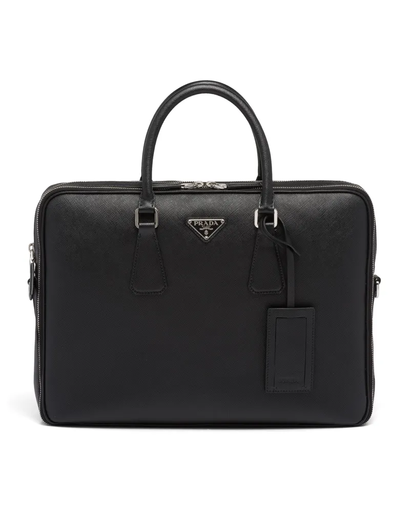 Prada Brieftasche Aus Saffiano-leder, Herren, Schwarz Schwarz