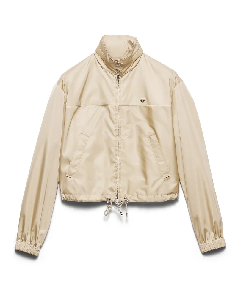 Prada Blousonjacke Aus Re-nylon, Damen, Wüstenbeige, Größe Wüstenbeige