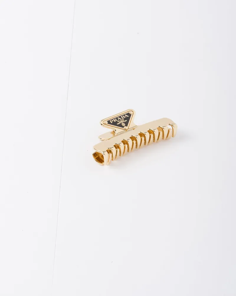 Prada Haarspange Aus Metall, Damen, Gold Gold