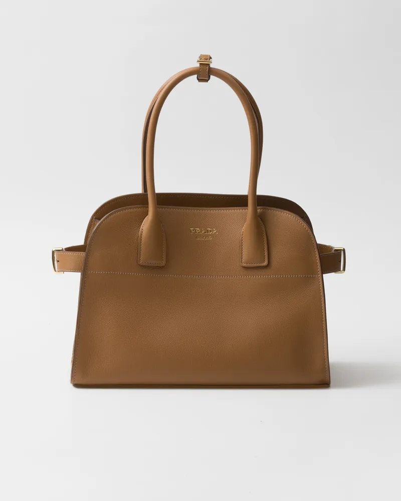 Prada Mittelgroße Tote Bag aus Leder Karamell