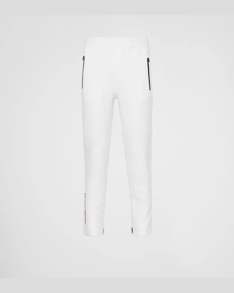 Prada Hose aus recyceltem Double Jersey Weiss