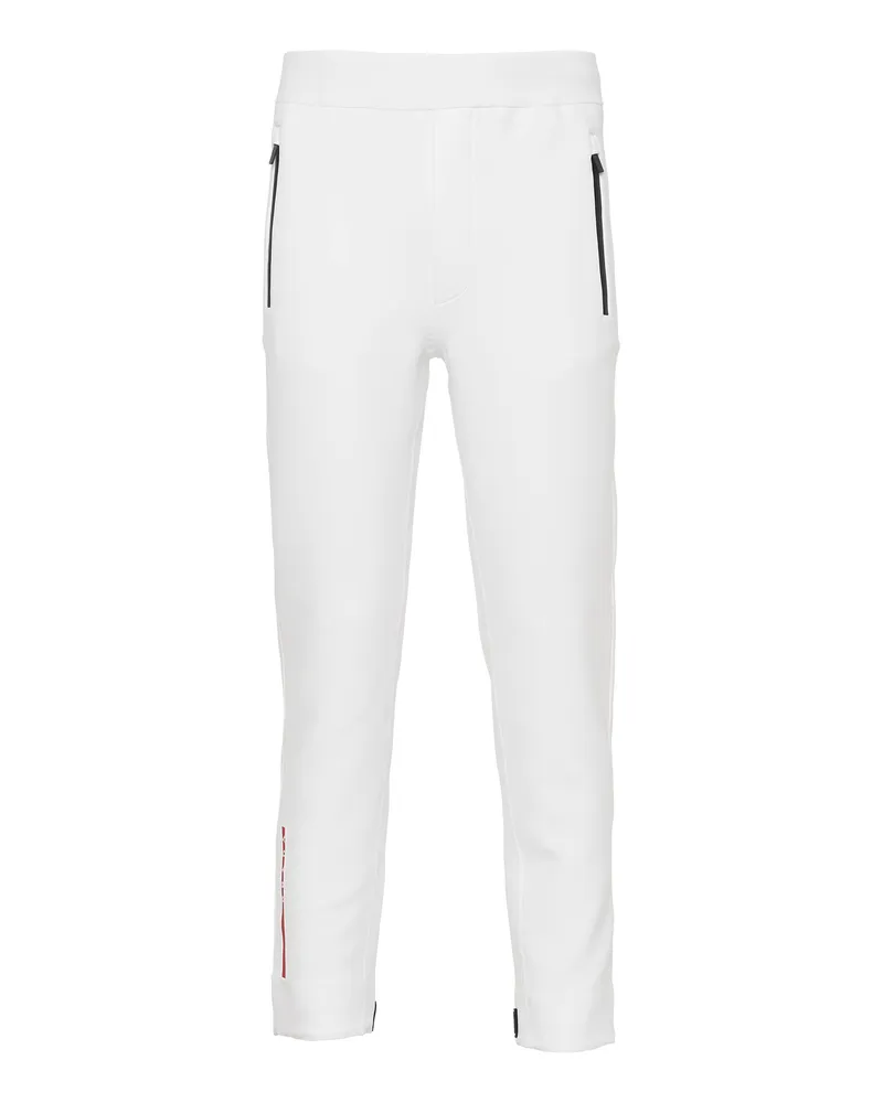 Prada Hose Aus Recyceltem Double Jersey, Herren, Weiss, Größe Weiss