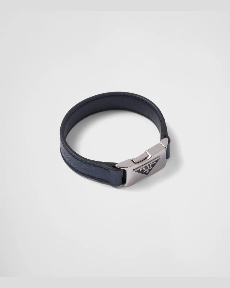 Prada Armband aus Saffiano Ostseeblau