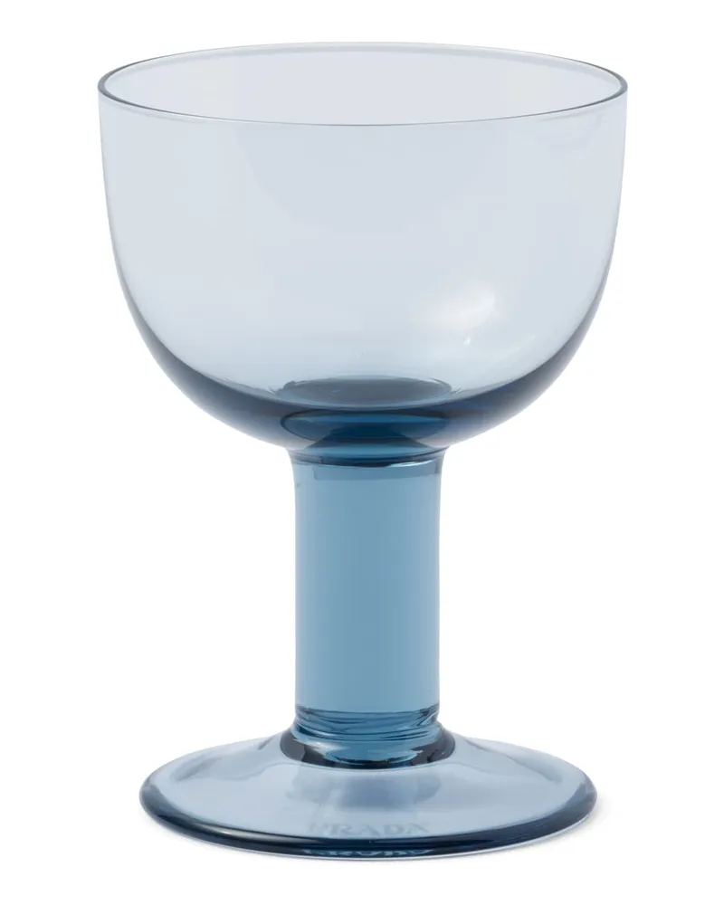 Prada Set Mit Zwei Rotweingläsern Aus Kristall – Plinth, , Meerblau Meerblau