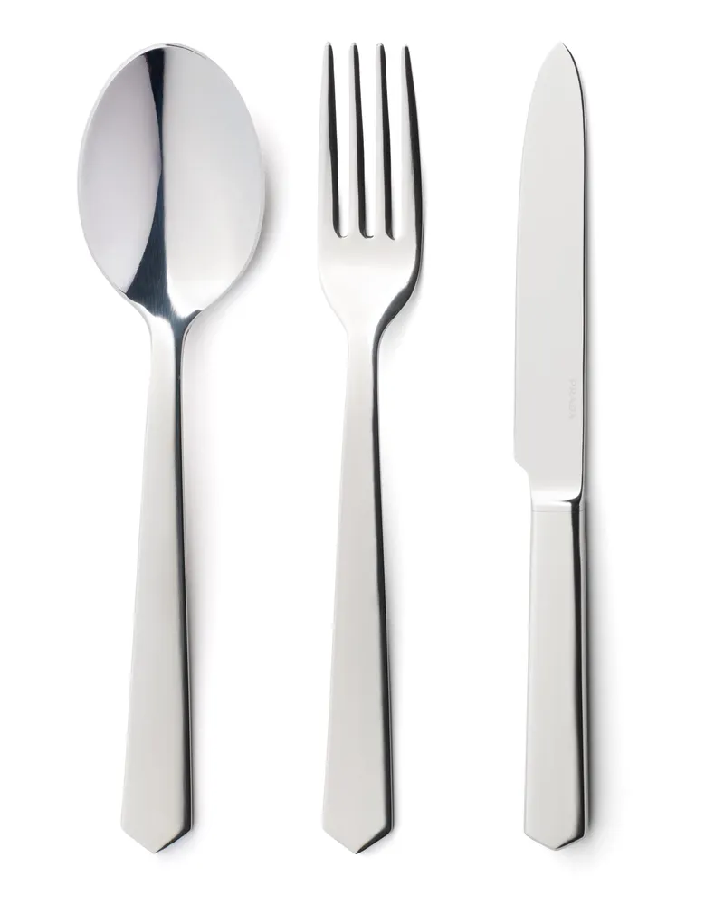 Prada Besteck-set Aus Edelstahl, , Stahlgrau Stahlgrau