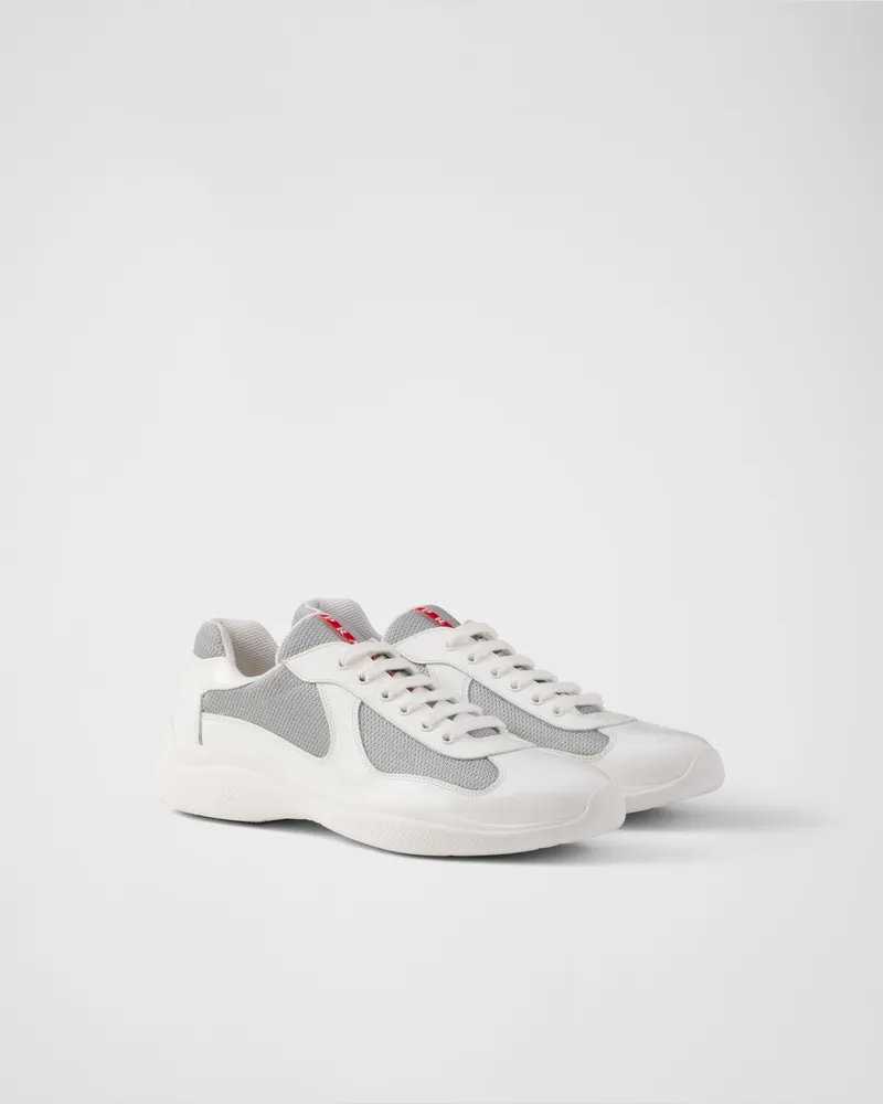 Prada America’s Cup Sneaker aus Lackleder und Funktionsgewebe Weiss