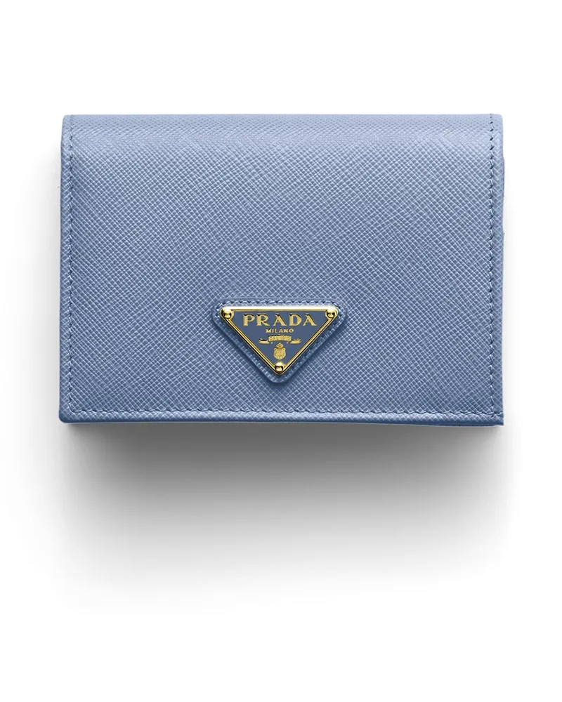 Prada Small Saffiano Leather Wallet, Damen, Aviation/blau Aviation