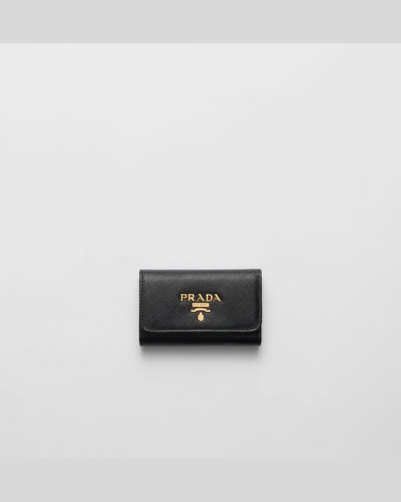 Prada Schlüsseletui aus Saffiano-Leder Schwarz